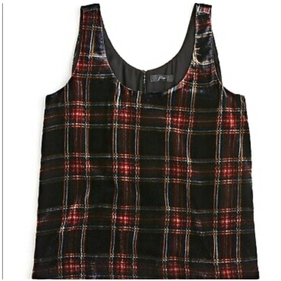 J.Crew Stewart Tartan Velvet Plaid Top 16 NWT - Picture 3 of 10
